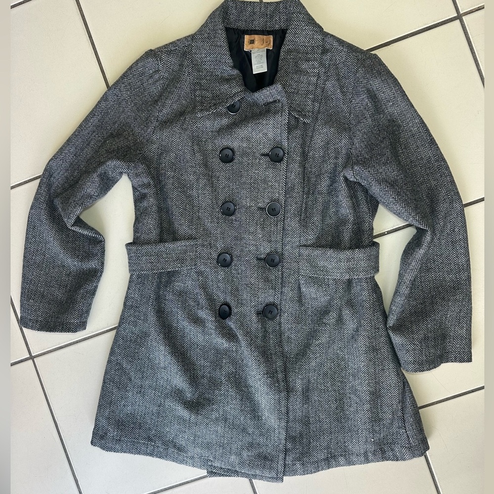 Needle & Thread Gray Double-Breasted Trench Coat